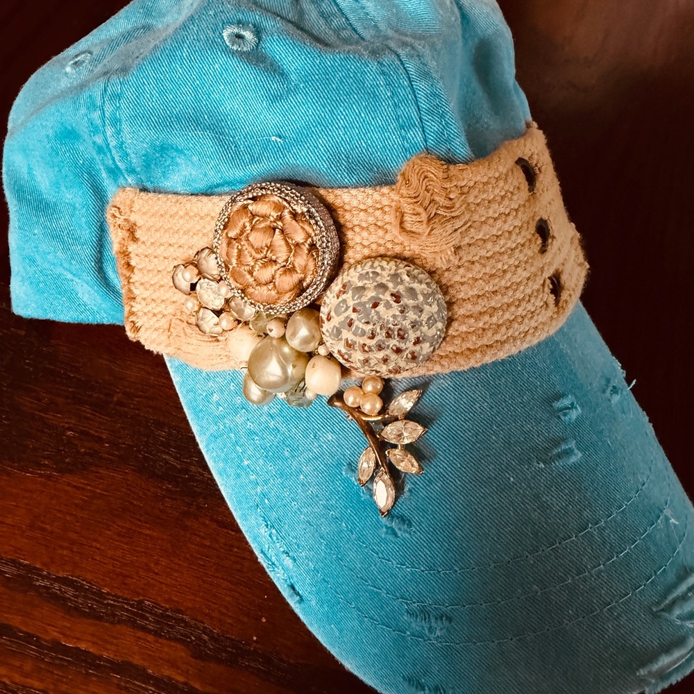 Stylish Blue and Tan Women's hat
